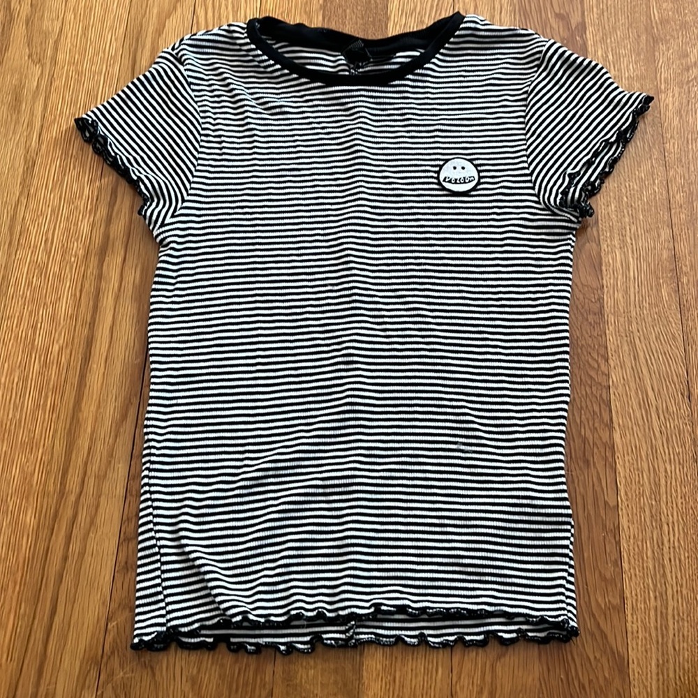 Volcom Black and White Striped Shirt